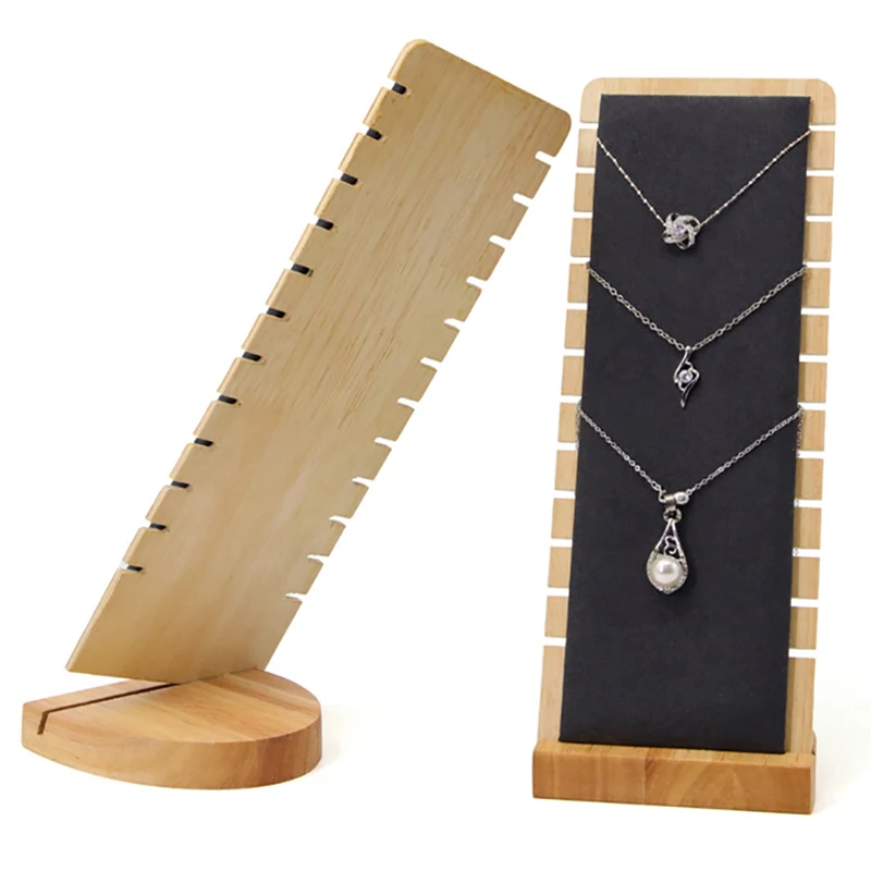  12 Bit Bamboo Jewelry Collection Display Necklace Earrings Bracelets Rings Storage Display Bracket 