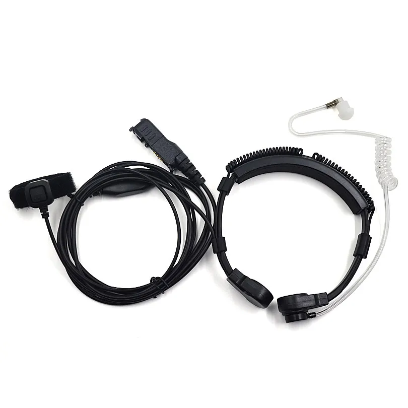 Xqf Throat Microphone Vibration Mic Headset Earpiece For Motorola Ham Radio Xpr3300 Xpr3500