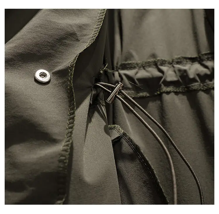 XL-4XL цвета хаки свободные длинные пальто для женщин осень двубортный тонкий пояс плюс размер ветровка верхняя одежда Femme