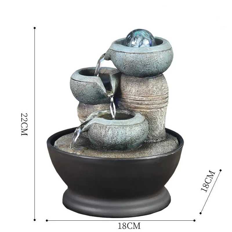 Домашние фонтаны для воды, декоративные фонтаны фэн шуй, увлажнитель, орнаменты для дома и офиса, настольные подарки - Цвет: E