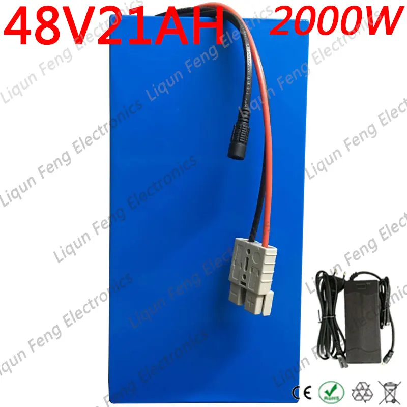 2000W 48V 20AH Электрический велосипед Батарея 48V 20AH для е-байка Батарея 48V 1500W литий Батарея с 50A BMS и 5A Зарядное Устройство налог