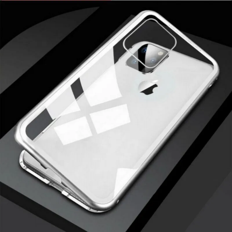 Серебристый New Magnetic Cases For IPhone 11 Pro Max Simple Lightweight Shockproof IPhone 11 Pro Max Covers Mobile Phone Cases Covers - Цвет: Серебристый