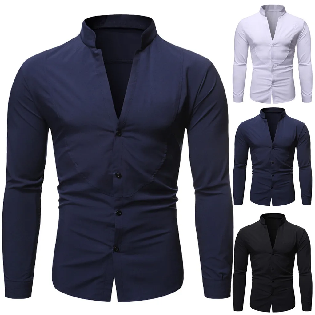 Camisa Masculina мужская новая стильная белая простая Модная рубашка с длинными рукавами модная удобная блузка 19Aug13 P30