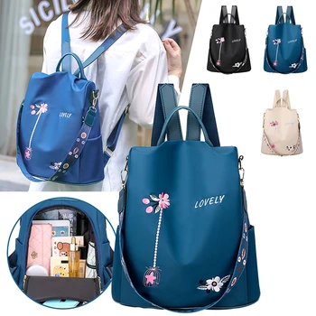 

Waterproof Anti Theft Oxford Backpacks Women With Embroidery Floral Elegant Female School Bag Backpacks For Teenage Girls Teens
