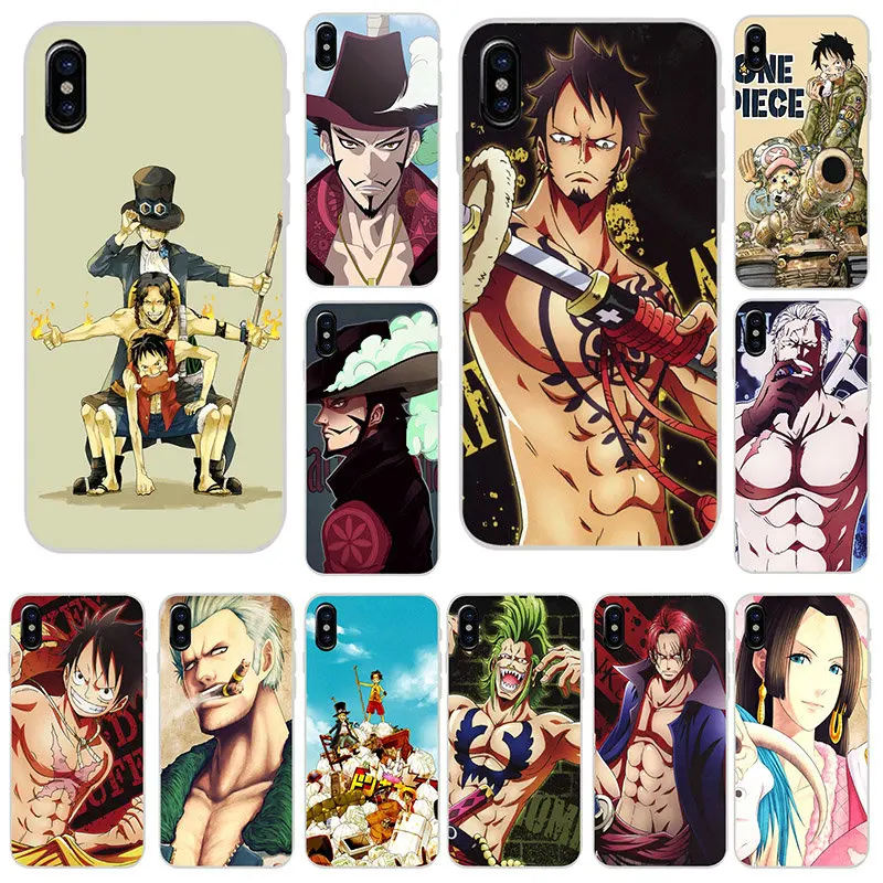 Soft TPU Silicone Mobile Phone Cases Cover for iPhone X XR XS 11 Pro Max 10 7 8 Plus 4 4S 5 5S SE 5C Bags Hot Anime One Piece | Мобильные