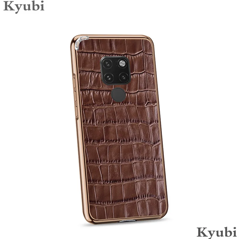 Чехол fundas из натуральной крокодиловой кожи для huawei mate 20 P20 Pro mate 20X с металлической рамкой, однотонный чехол для huawei mate 20X P20