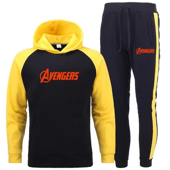 

New 2020 Men Hoodie Suits Tracksuits Outwear Hoodies Sportwear Sets Male Sweatshirts pullover Men Alphabet printing Sporting Set