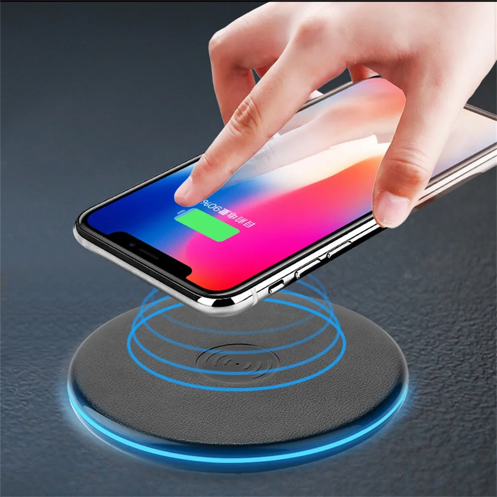 Ouhaobin зарядное устройство для samsung S9/S9 Plus светодиодный портативный Qi беспроводной зарядное устройство зарядного устройства для сотового телефона аксессуары