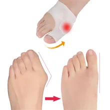 Séparateur de faux orteils en Silicone, 1 paire, attelle de massage des pieds, correcteur d'hallux Valgus