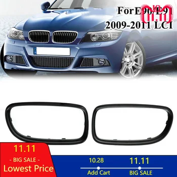 

for BMW 3 Series 1Pair Gloss Black Kidney Grill Grille Surrounds Covers for BMW 3 Series E90 E91 2009-2011