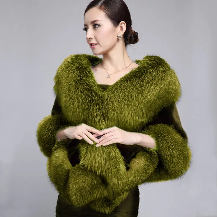 Новинка Yfashion женское модное зимнее пальто из искусственного меха мягкая длинная нежная накидка шаль-85 - Цвет: 18