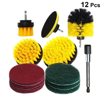 

12pcs Electric Nylon Drill Cleaning Brush Attachments Multifunction Power Scrubber Attachment Kit for Tile Flooring Brick Marble