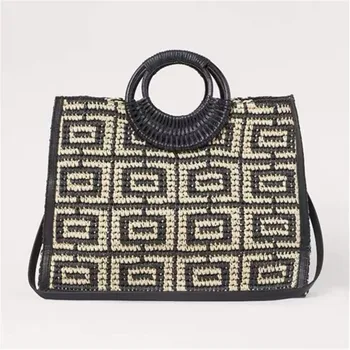 

Leopard Female Bag 2020 New Straw Woven Shopping Bag Diagonal Cross Shoulder Bag High Quality Women Purse and Handbags Louis Bag