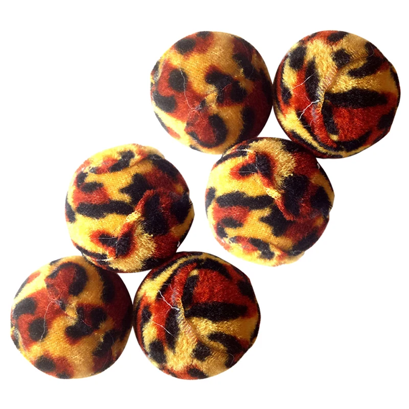 

Cat Toys Plush Pompom 6PCS Mini Leopard Print Cat Toy Balls Kitten Chewing Toys Interactive Kitten Chasing Ball Toy Pet Supplie