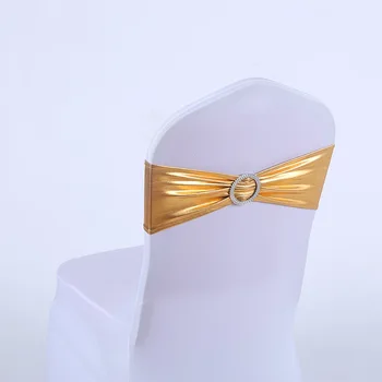 

Chair Sashes Set Buckle Elastic Bandage Back Flower Gilding Back Free Fasten Bowknot Beautiful Bow Noeud Chaise Satin Ties