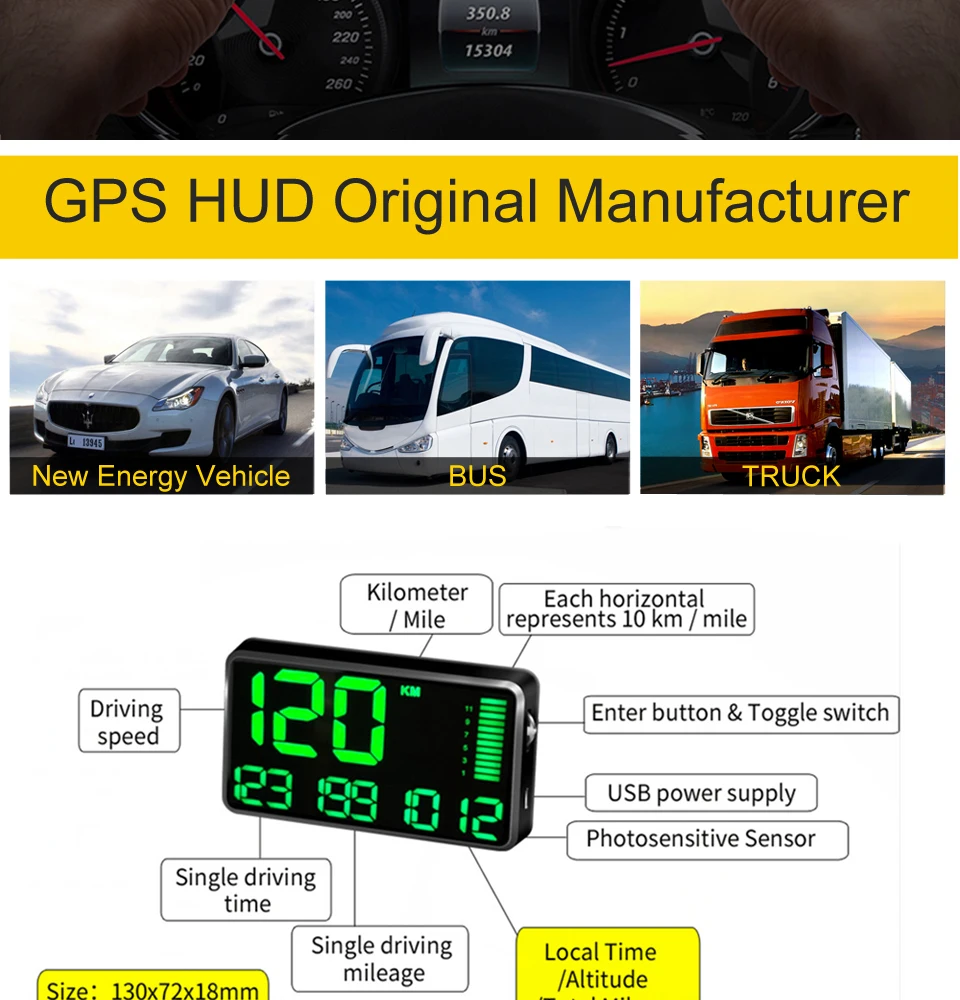 Maiyue star 5,5 ''gps Спидометр головка мобильного выставочного стенда с сигнал о превышении скорости время вождения цифровой время подъема пройденное расстояние в милях скорости