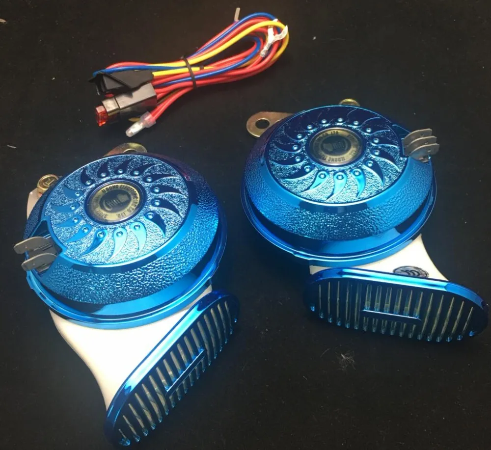 8 Sounds Blue Universal Digital Car Horn Replace Motorcycle Auto RV Truck Siren 110dB 12V Cubic Slim