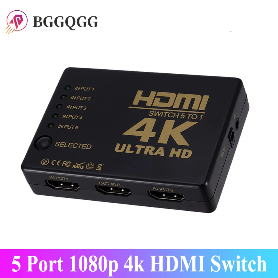 Big Sale Splitter-Hub Selector Hdmi-Switch Remote-Controller 5-Port with BGGQGG 4k IR for HDTV pBQKM3yRjw6