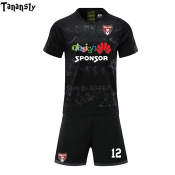 

19-20 Adult Soccer Jerseys Set Men Football Jerseys Tracksuit Soccer Training Suit Short sleeve Sport Kit Uniform Print