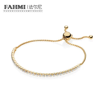 

FAHMI 100% 925 Sterling Silver New 1:1 560524CZ SHINE SPARKLING STRAND BRACELET Original Jewelry Mysterious Charming Gift