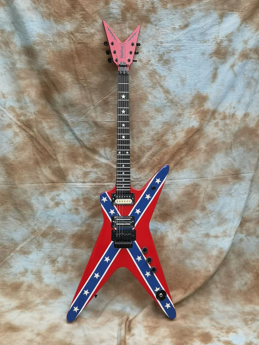 Electric Guitar, Handmade, High Quality, Unique, Unusual, Dimebag Dixie,  Rebel Flag,red - Electric Guitar - AliExpress