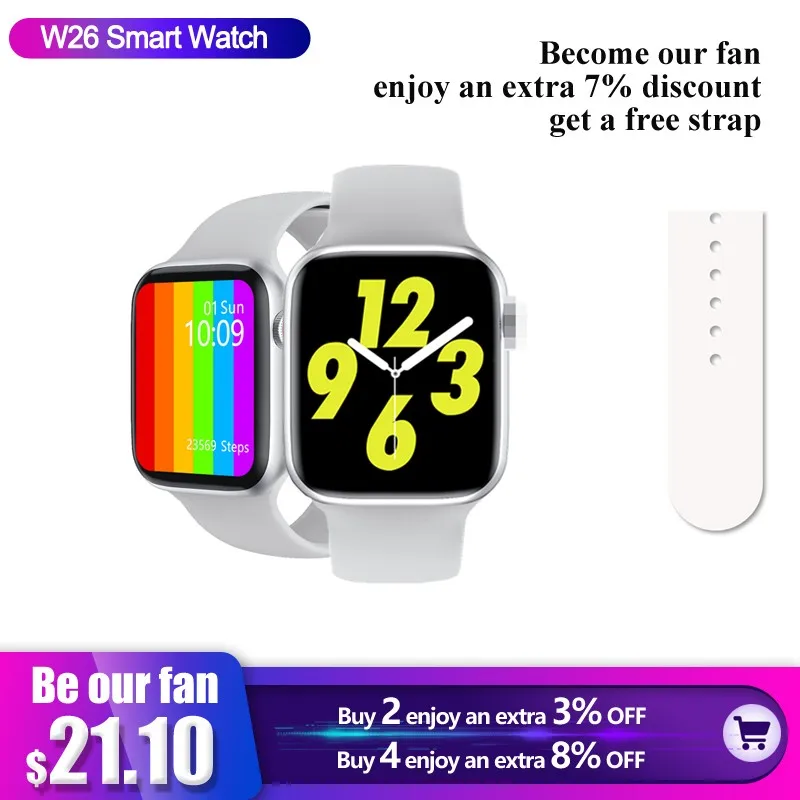 

W26 Smart Watch 2020 Original IWO 1.75 Inch Screen Bluetooth Smartwatch Men Women Screen Custom Dial Suitable For Apple Android