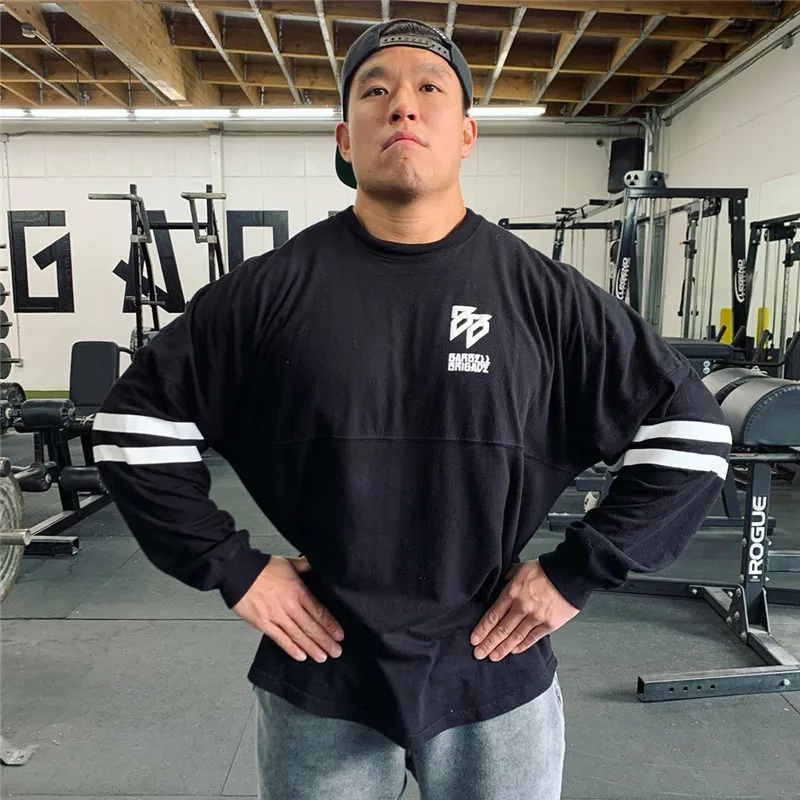 Модные новые мужские рубашки для фитнеса бодибилдинг тренировки хлопковые с