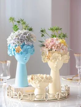 

Harvest Hut Creative Resin Statue Art Vase Decoration Living Room Flower Arrangement Dried Flower Set Soft Decoration