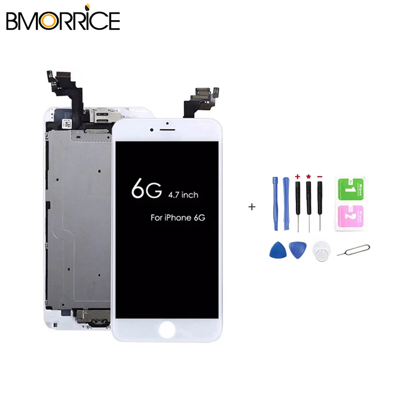 

For iPhone 6 6G LCD Touch Screen Digitizer + Home Button + Front Camera + Ear Speaker Full Assembly Replacement with Tools