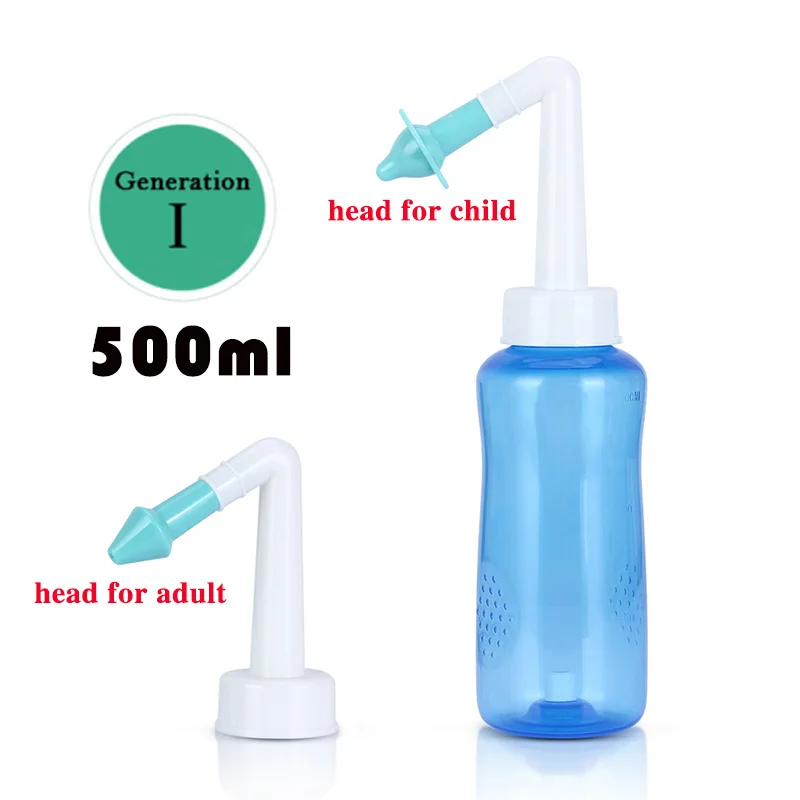 500 ml Generation1 Очиститель для носа для взрослых и детей, очиститель для носа, защита для чистки носа, защита от аллергического ринита, горшок нети 500 мл - Цвет: 500 ml Generation1