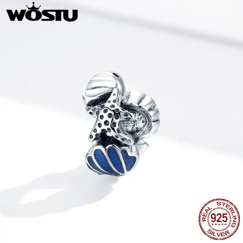 

WOSTU 925 Sterling Silver Beads Charm Deep Sea Star Chain Charms Fit Original Pandora Bracelets Women Jewelry Gift Jewelry make