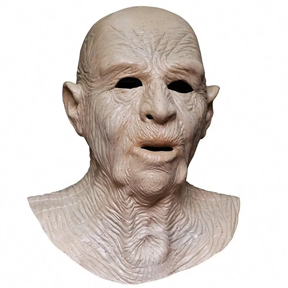 Реалистичная мужская маска латексное человеческое полное лицо маски Ужас тушь на Хэллоуин, маска для пожилых людей, костюм для взрослых, Вечерние Маски