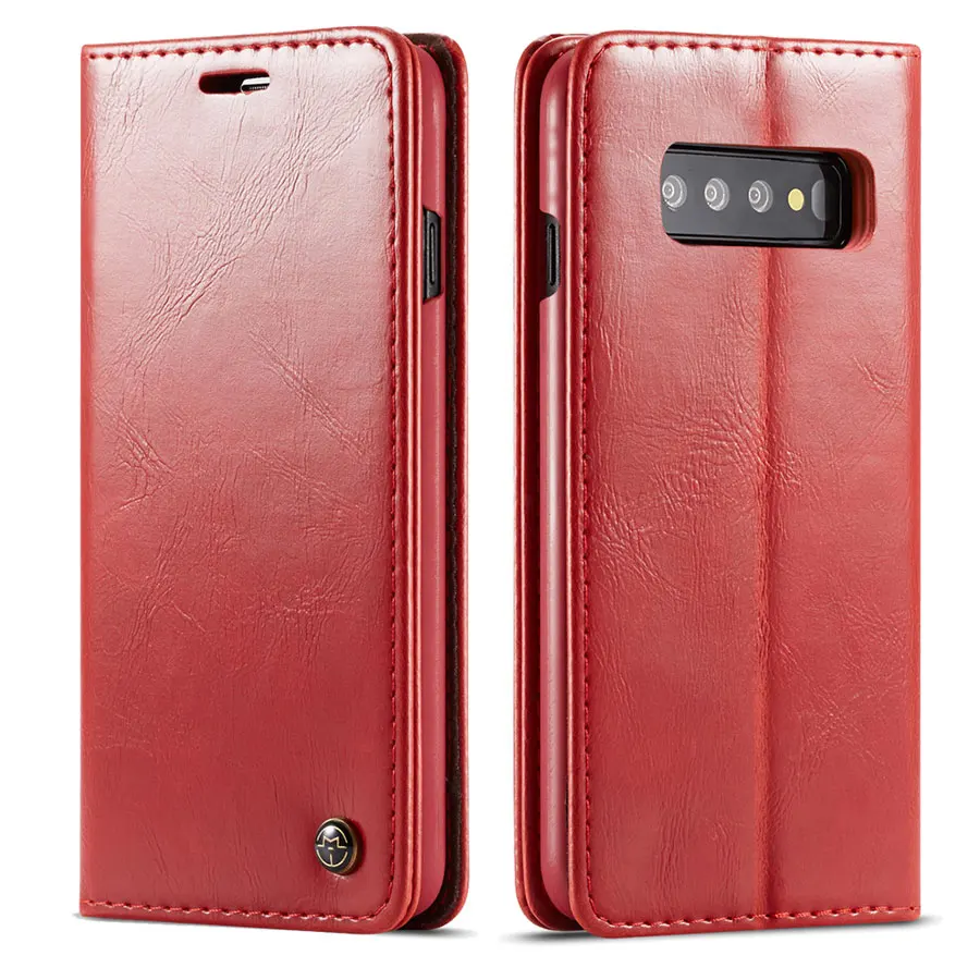 Модный чехол-книжка из искусственной кожи для samsung galaxy S6, S7, S8, S9, S10 plus, чехол с магнитной застежкой для Note8, Note9, чехол - Цвет: Red