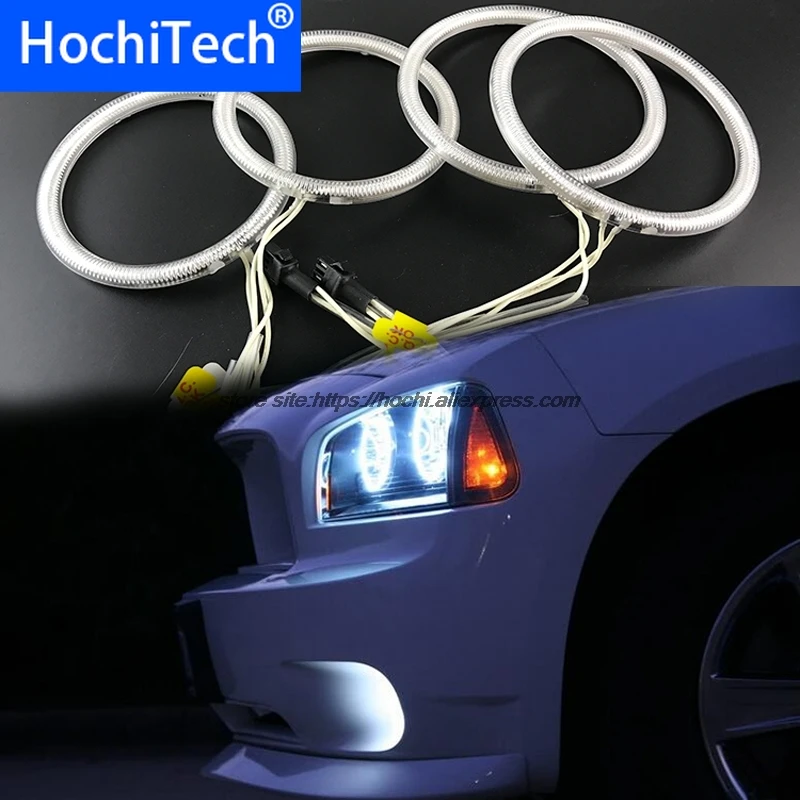 Фара HochiTech ccfl с ангельскими глазами белая фара 6000k кольцами ореолов для Dodge Charger 2005