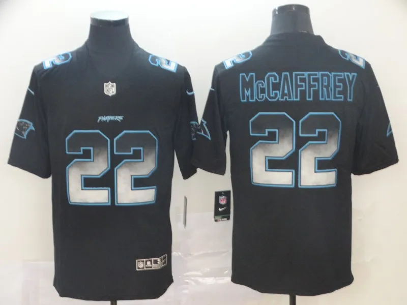 Мужская Новинка, высокое качество, голубая Джерси Carolina Christian McCaffrey Panthers - Цвет: MEN