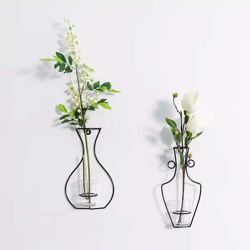 1個creaive Homeart北欧スタイル鉄フレーム花瓶壁掛け植物ドライフラワーラックボトルdiy Creativite装飾棚 Vases Aliexpress