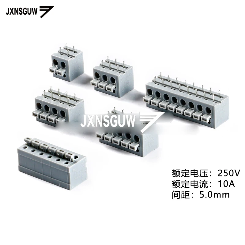 5 шт KF211R-5.0-2P/3P/4P/6P/8P 250V 0 мм Клеммная колодка печатной платы с пружинным типом |