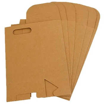 

50 Pcs / Batch Dessert Box Wedding Brown Kraft Paper Bag Blank Birthday Gift Box Candy Bag Cake Party Supplies