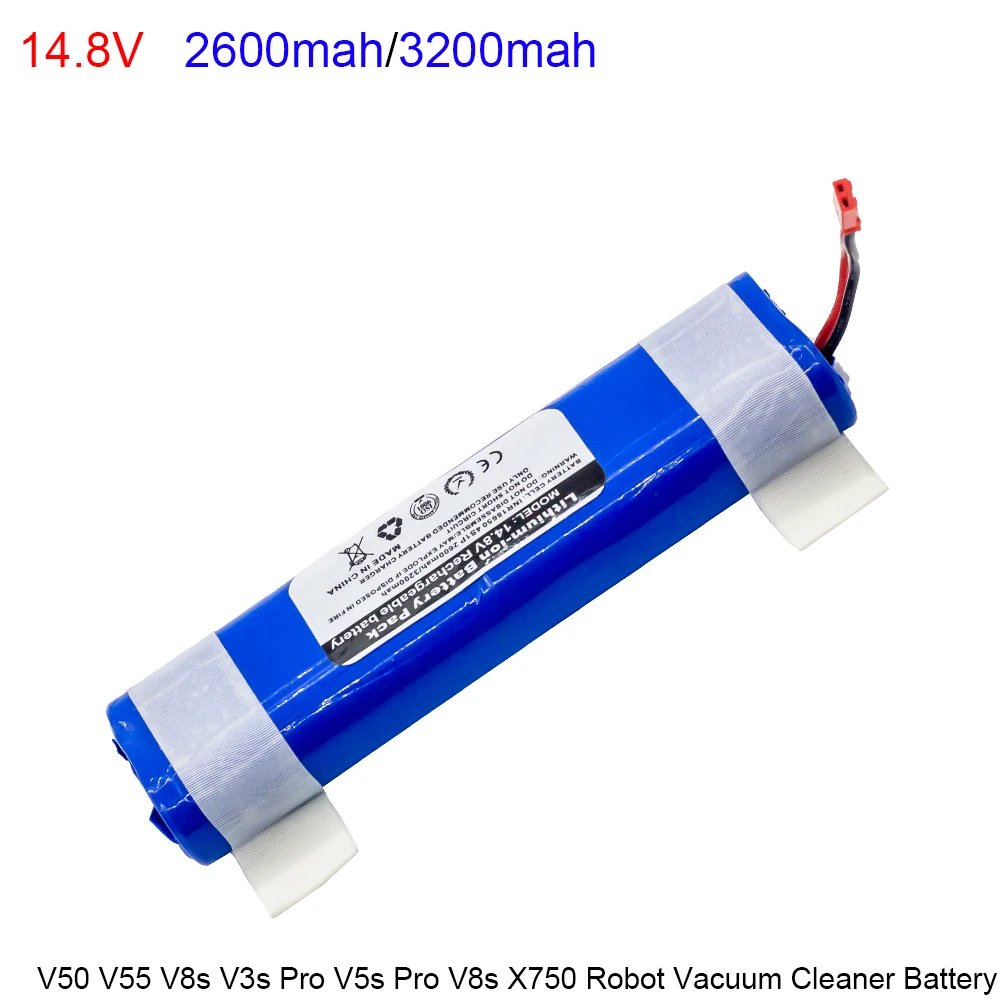 Rechargeable Battery Vacuum Cleaner Battery Battery Replacement 14.8V 2600mAh 3200mah Battery For ilife V50 V55 V8s V3s Pro V5s Pro V8s X750 Robot Vacuum Cleaner Battery 14.4V