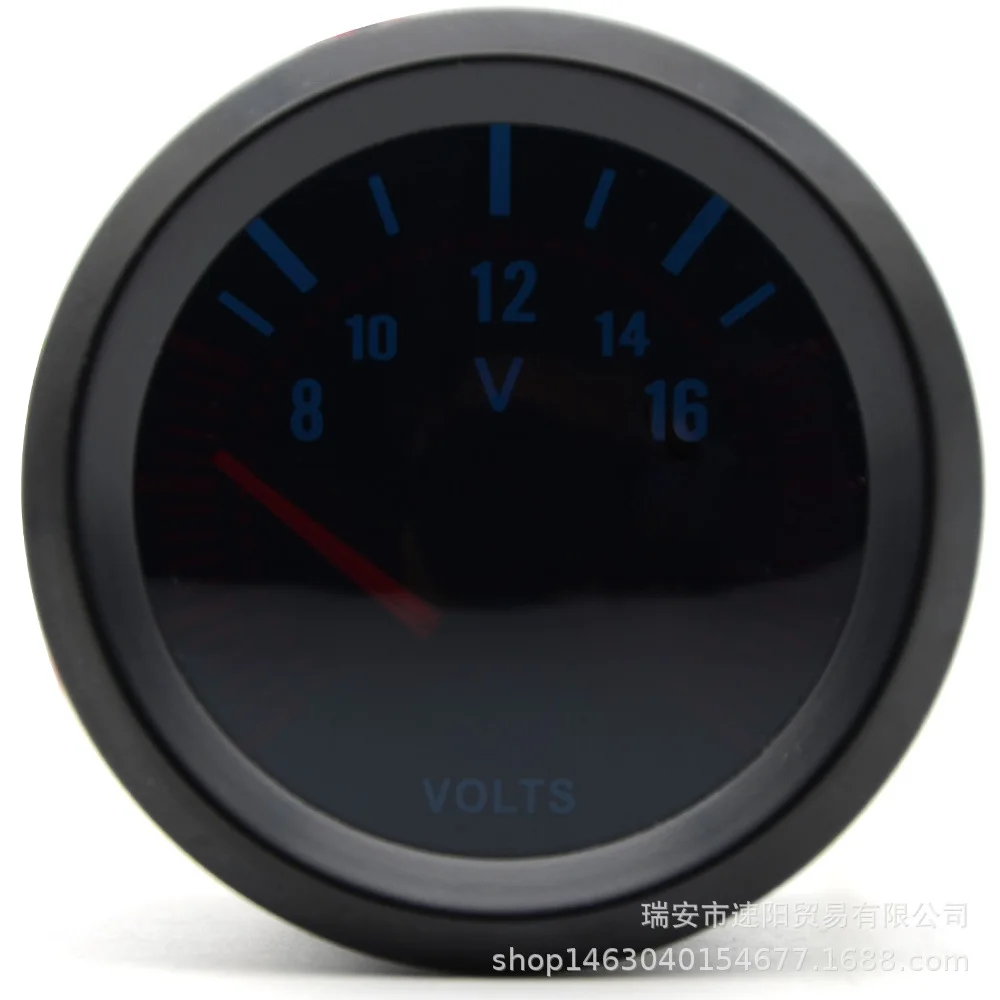 Cross Border Hot Selling 2-Inch 52 Size Car Voltmeter Sunglasses Black And White with Pattern Case Automobile Instrument Modifie
