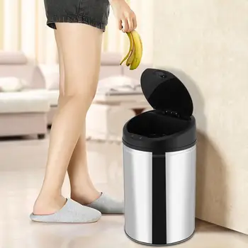 

50L Smart Induction Trash Can Sensor Dustbin Stainless Steel Automatic Sensor Dustbin Rubbish Waste Bin Trash Can
