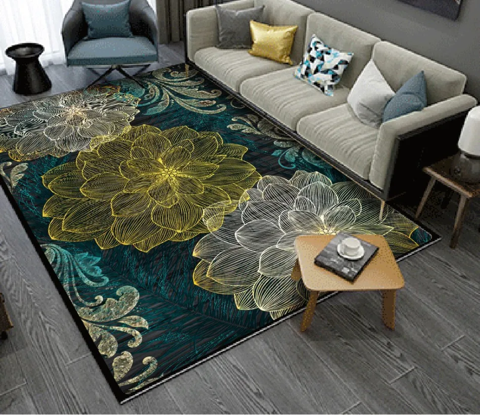 

European abstract embossed plant flower 3D floor PVC Waterproof Self-adhesive 3D Floor