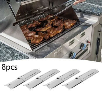 

8Pcs Adjustable Stainless Steel Heat Plate BBQ Gas Grill Replacement Kit Cooking Accessories Parts Tool