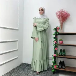 2019 Модное Длинное платье с бисером для мусульманских женщин Дубаи Роскошная Исламская одежда дизайнерские платья-кафтаны с оборками