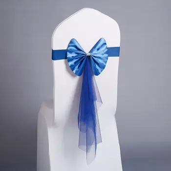 

Various Colors Spandex Belt With Bow and Organza Chair Window Frame Wedding Chair Streamers Decorative