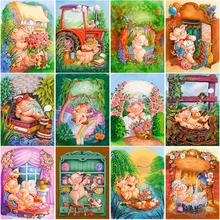 

Painting With Diamond Mosaic Canvas Embroidery Cross Stitch Full Drill Special Shape Rhinestone Hotel Decor Painting On The Wall