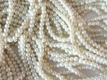 

Free shippping Grade AAA 1 Strand Glass Pearl Beads Ivory 6mm Jewelry Supplies