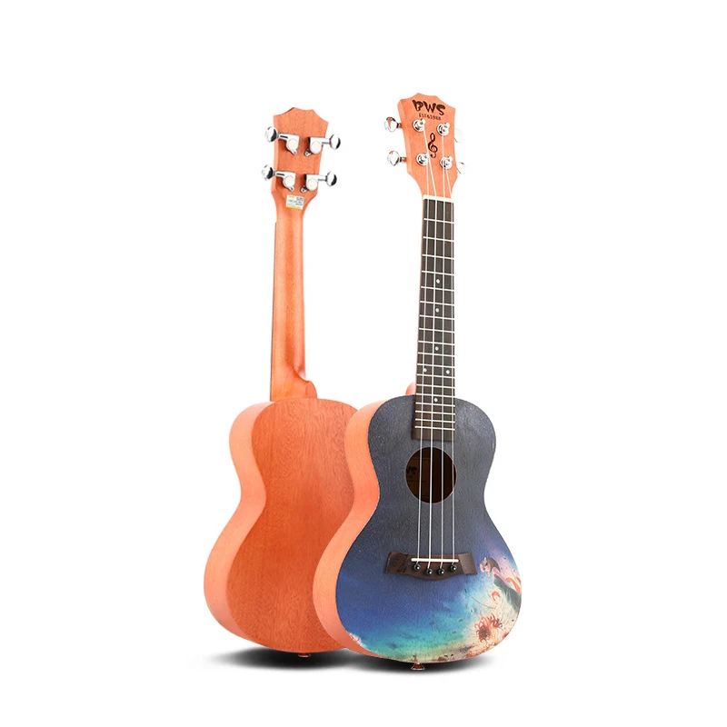 23 inch Painted Ukulele Mini Guitar 4-string Rosewood Fingerboard Mahogany Top Spruce Beginner Concert Guitarra UK2366 | Спорт и