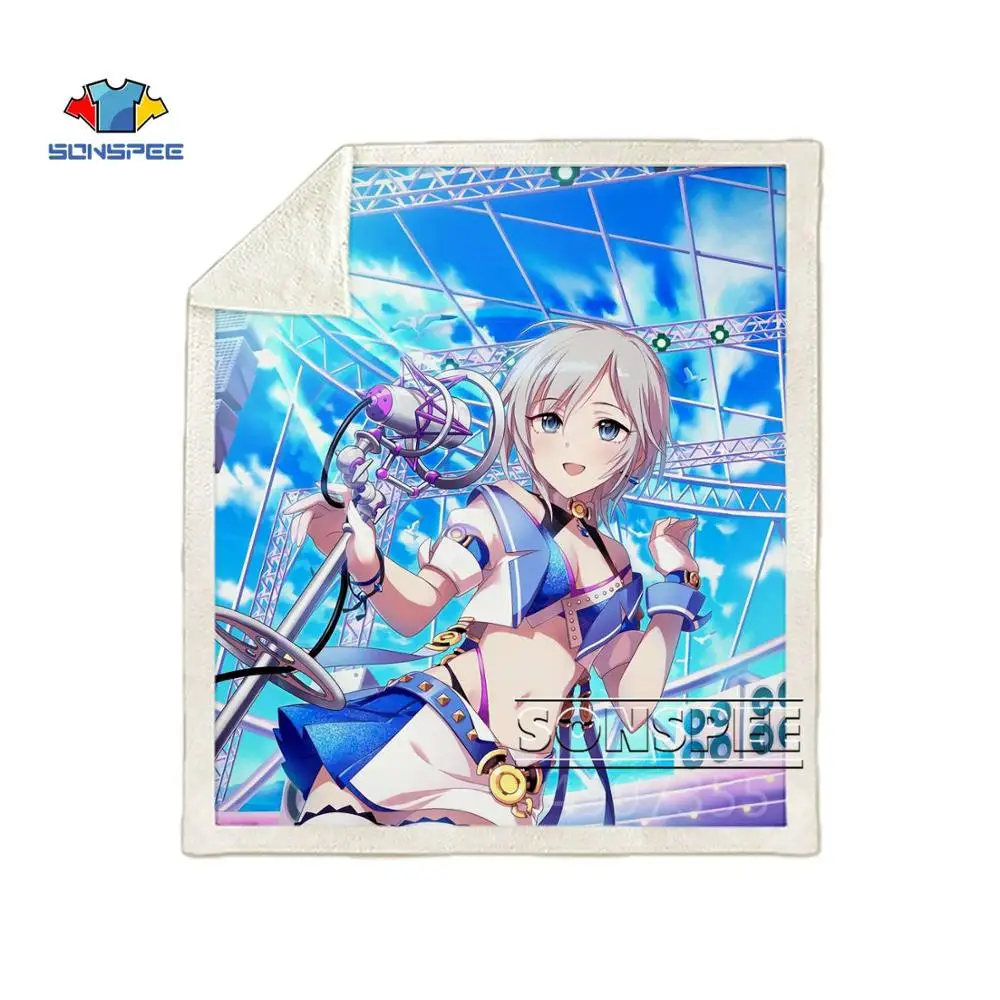 SONSPEE Idol Master Золушка Девушка Дети взрослый 3d принт одеяло Теплый диван Стёганое одеяло покрывало путешествия постельные принадлежности магазин при фабрике K107 - Цвет: 11