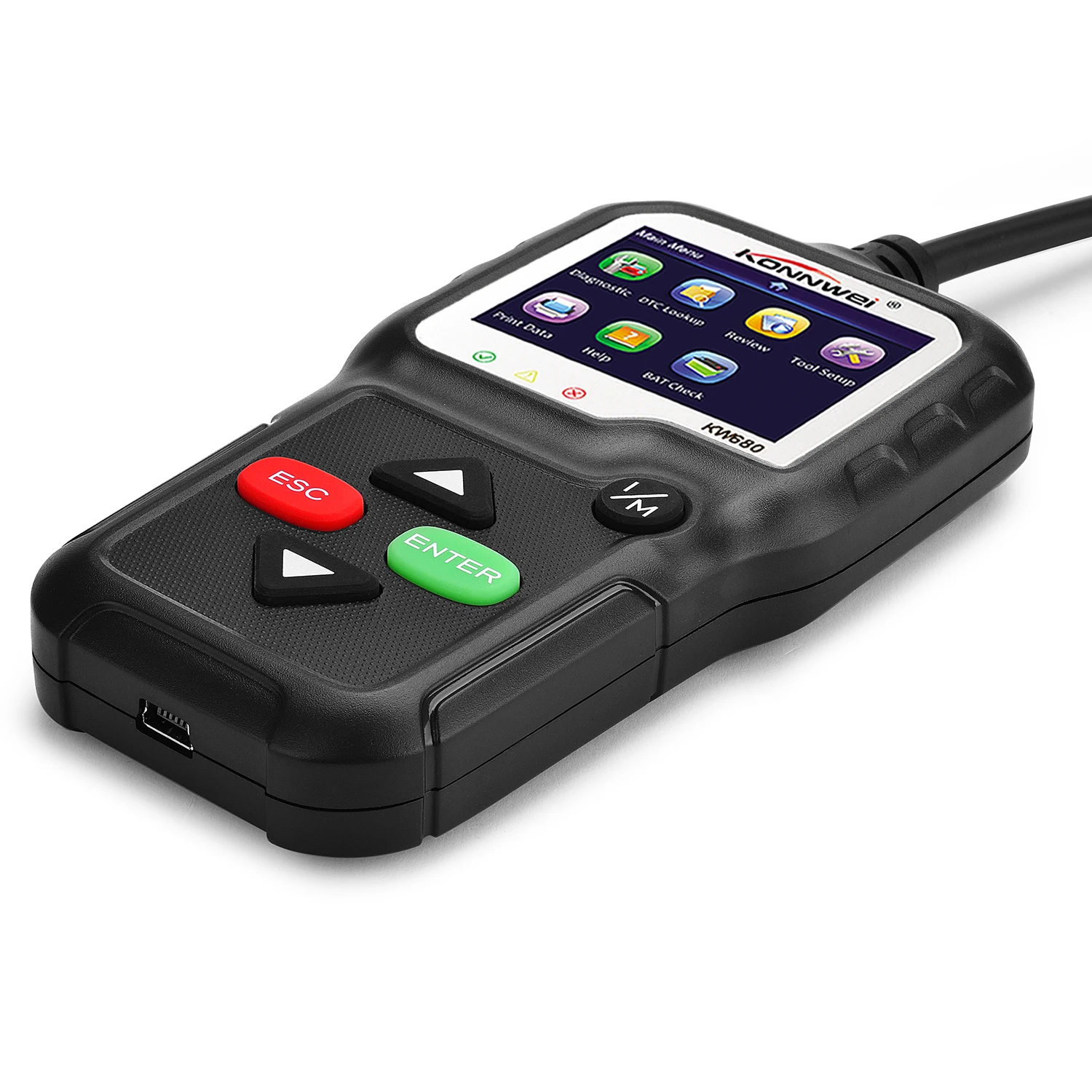 

Car Diagnostic Tool KW680 OBD2I Vehicle Scanner Support Read Codes & Erase Codes EOBD Scan Device